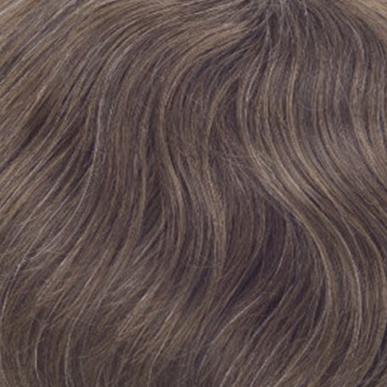 Men's hair system colour sample medium brown blended with 5% grey